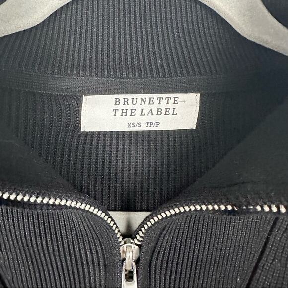 Brunette the Label Not Your Boyfriend’s Half Zip Sweatshirt in Black XS/Small - Picture 5 of 7